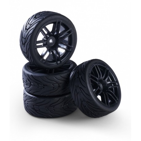 Carson 1:10 wheel set(4) Design 14Sp.black 26mm