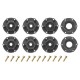 Louise RC - SC-ROCK - 1-10 Short Course Tire Set - Mounted - Soft - Black Wheels - 1-10 SC Removable Hex - 12 14 17mm