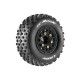 Louise RC - SC-ROCK - 1-10 Short Course Tire Set - Mounted - Soft - Black Wheels - 1-10 SC Removable Hex - 12 14 17mm