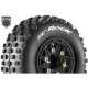 Louise RC - SC-ROCK - 1-10 Short Course Tire Set - Mounted - Soft - Black Wheels - 1-10 SC Removable Hex - 12 14 17mm
