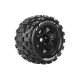 Louise RC - MFT - ST-MCROSS - 1-8 Stadium Truck Tire Set - Mounted - Sport - Black 3.8 Bead Style Wheels - 1/2-Offset -