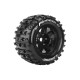 Louise RC - MFT - ST-PIONEER - 1-8 Stadium Truck Tire Set - Mounted - Sport - Black 3.8 Bead Style Wheels - 1/2-Offset -
