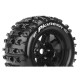 Louise RC - MFT - ST-PIONEER - 1-8 Stadium Truck Tire Set - Mounted - Sport - Black 3.8 Bead Style Wheels - 1/2-Offset -