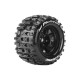 Louise RC - MFT - MT-PIONEER - 1-8 Monster Truck Tire Set - Mounted - Sport - Black 3.8 Bead Style Wheels - 0-Offset - H