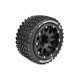 Louise RC - MFT - ST-HUMMER - 1-10 Monster Truck Tire Set - Mounted - Sport - Black 2.8 Bead-Lock Wheels - 1/2-Offset -