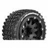 Louise RC - MFT - ST-HUMMER - 1-10 Monster Truck Tire Set - Mounted - Sport - Black 2.8 Bead-Lock Wheels - 1/2-Offset -