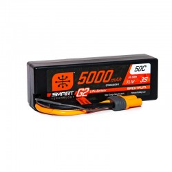 Spektrum Smart 11.1V 5000mAh 3S 50C Smart G2 Hardcase LiPo Battery: IC5