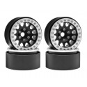 Bdx Rc 1.9" Aluminum Beadlock Crawler Wheels M105 Silver/Black (4pcs)