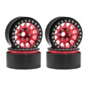 Bdx Rc 1.9" Aluminum Beadlock Crawler Wheels M105 Red/Black (4pcs)