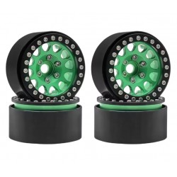 Bdx Rc 1.9" Aluminum Beadlock Crawler Wheels M105 Green/Black (4pcs)