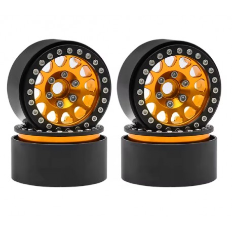 Bdx Rc 1.9" Aluminum Beadlock Crawler Wheels M105 GOLD/Black (4pcs)