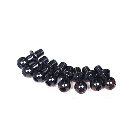 3 RACING 7075 ALUMINUM BALL STUD BLACK 
