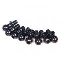 3 RACING 7075 ALUMINUM BALL STUD BLACK (8pcs)