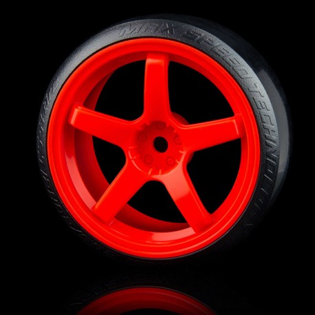 MST ORANGE 5 SPOKES WHEEL OFFSET 3 W/ CS-R TIRE (SOFT) (4)
