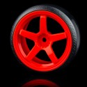 MST ORANGE 5 SPOKES WHEEL OFFSET 3 W/ CS-R TIRE (SOFT) (4)