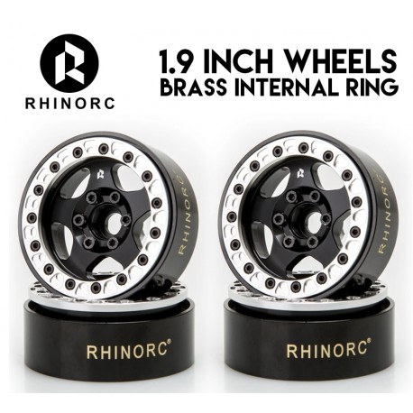 Rhino RC MOZA 1.9 Inch Brass Internal Wheel Rim (Silver)
