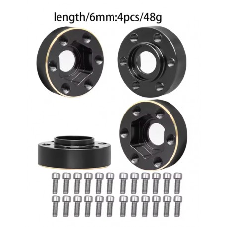 Bdx Brass Weights 12mm Wheel Hex Hub Widen Adapter for 1/10 RC Crawler 1.9 /2.2Inch Wheels Rim 