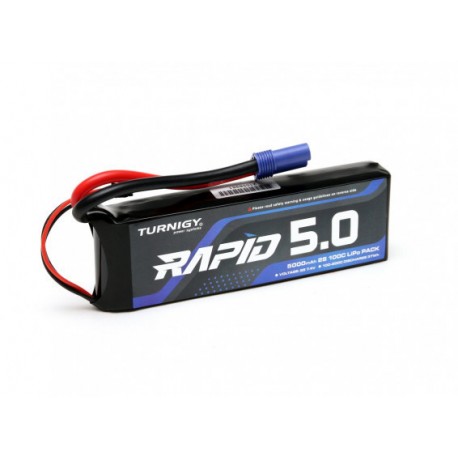  Turnigy Rapid 2S 5000mAh 7.4V 100C Lipo Battery w/EC5 for RC cars
