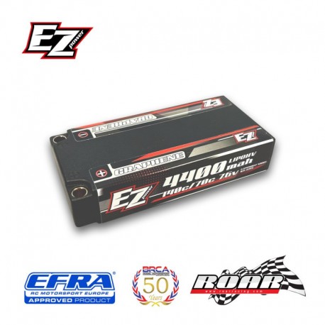 EZPOWER LIPO Shorty 4400mah LCG 7,6v 2s 140/70c HV Graphene - 5mm