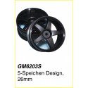GM 5 Spoke wheels Black (26mm)