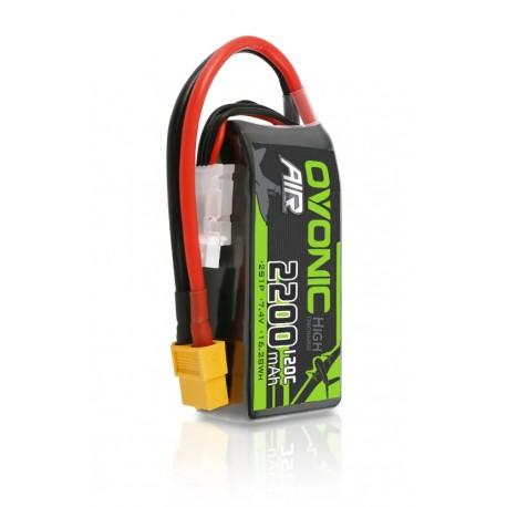 OVONIC 2s Lipo Battery 7.4V 120C 2200mAh Shorty Pack with XT60