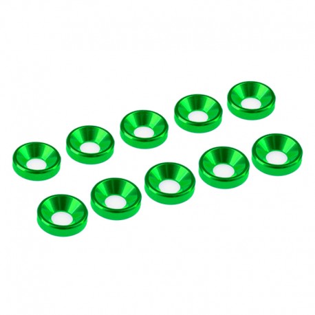 Ultimate 3 mm. ALU. WASHER GREEN (10 pcs)
