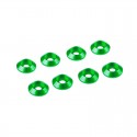 Ultimate 3mm aluminium cap head washer green (8)