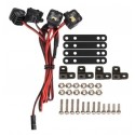 Luggage Rack Four LED Lights Spotlight for 1/10 RC Crawler Car Truck
