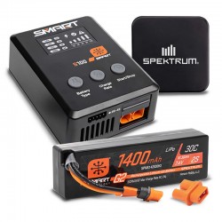 Smart Powerstage Surface Bundle: 1400mAh 2S 30C LiPo Battery (IC2) - 100W S100 Charger - 65W Power Supply - Adapter