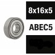 XTR "ZERO FRICTION" 8X16X5ZZ (10PCS) ABEC5