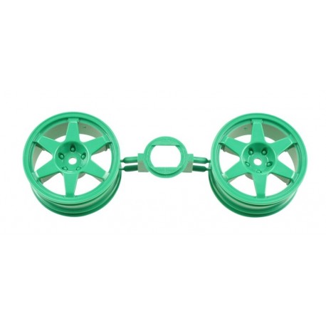 LLANTAS TAMIYA MB190E DEBIS  WHEELS (GREEN 6 SPOKE)