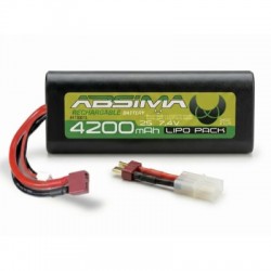 Absima LiPo 7.4V-25C 4200 Roundcase (T-Plug + Tamiya Adapt.)