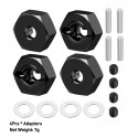 Alu Hex Wheel Adapter w/screw pin (Black)