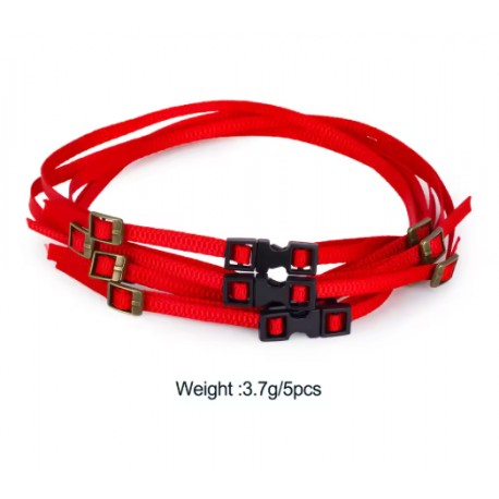5pcs Luggage Rope Roof Rack Tie Down Straps for Crawler RC (Red)