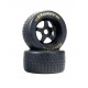 dBoots Hoons 53/107 2.9 Pre-Mounted Belted Tires Gold 17mm Hex 5-Spoke (2)
