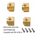 12mm Brass Hex Adaptor 8mm Offset 4pcs Fits HB-Toys TRX-4 TRX-6
