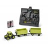 Carson 1:87 M-B Trac 1800 grün + 2 trailer 100%