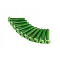 SCREW ROUND HEAD HEX M3X14MM 7075 ALUMINIUM GREEN (10 PCS)