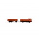 Carson 1:87 MB 1620 plataforma con remolque 100% naranja