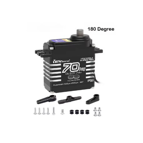 Yipin Brushless Servo HV Steel Helical Gear 70.0kg/0.09sec @8.4V