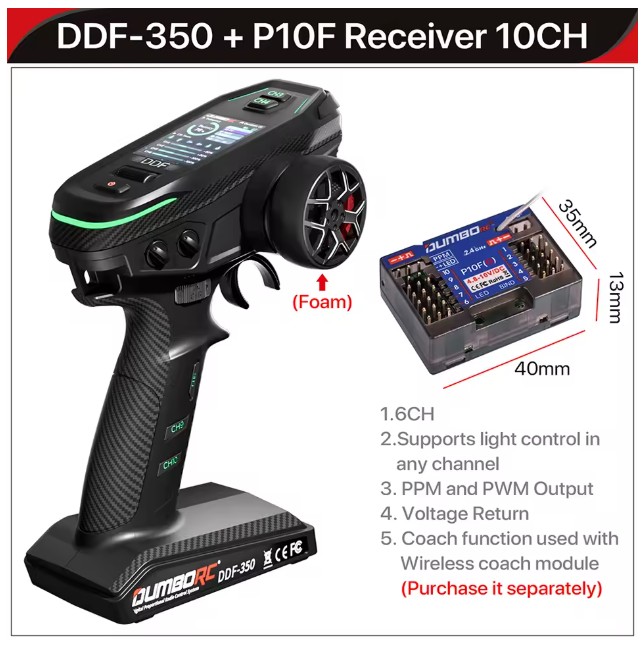Dumbo Rc DDF-350 2.4GHZ 10CH (P10F Receiver 10CH) - Tienda RC