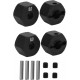 Alu Hex Wheel Adapter w/screw pin 8MM Wide (Black)