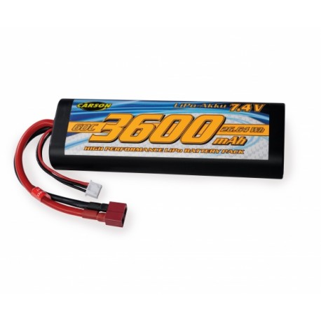 Carson 7,4V/3600mAh 60C LiPo Battery T-Plug