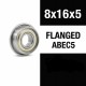 XTR "ZERO FRICTION" 8x16x5ZZ FLANGED (1U) ABEC5
