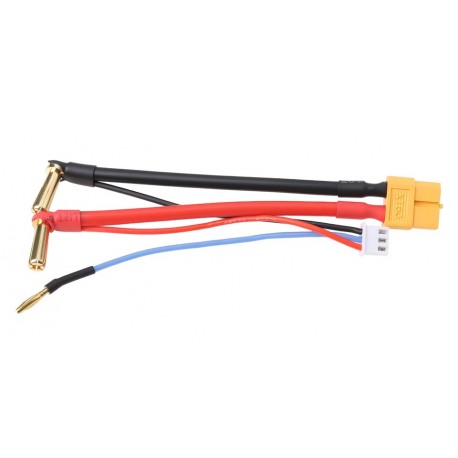  XT60 con cable de balanceo para batería Lipo de caja dura 2S conectores 4mm 90º