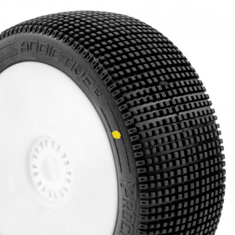 PROCIRCUIT ADDICTIVE v2 BUGGY C2 (SOFT) PRE-MOUNTED WHITE (2pcs.)