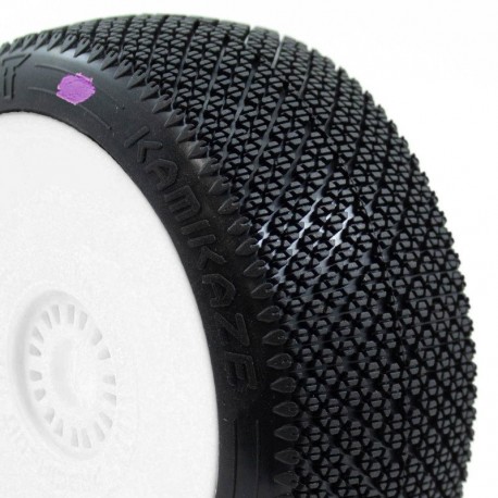 PROCIRCUIT KAMIKAZE v2 BUGGY K1 (CLAY SUPER SOFT) PRE-MOUNTED WHITE (2pcs.)