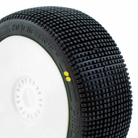 PROCIRCUIT ADDICTIVE v2 BUGGY S2 (SOFT) PRE-MOUNTED WHITE (2pcs.)