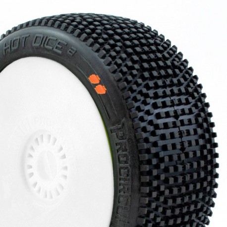 Procircuit HOT DICES v2 BUGGY S3 (MEDIUM) PRE-MOUNTED WHITE (2pcs.)
