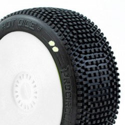 Procircuit HOT DICES v2 BUGGY S1 (SUPER SOFT) PRE-MOUNTED WHITE (2pcs.)